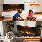 FL-TZS 60 Inch Three Sided Elelctric Fireplace with Smart Control